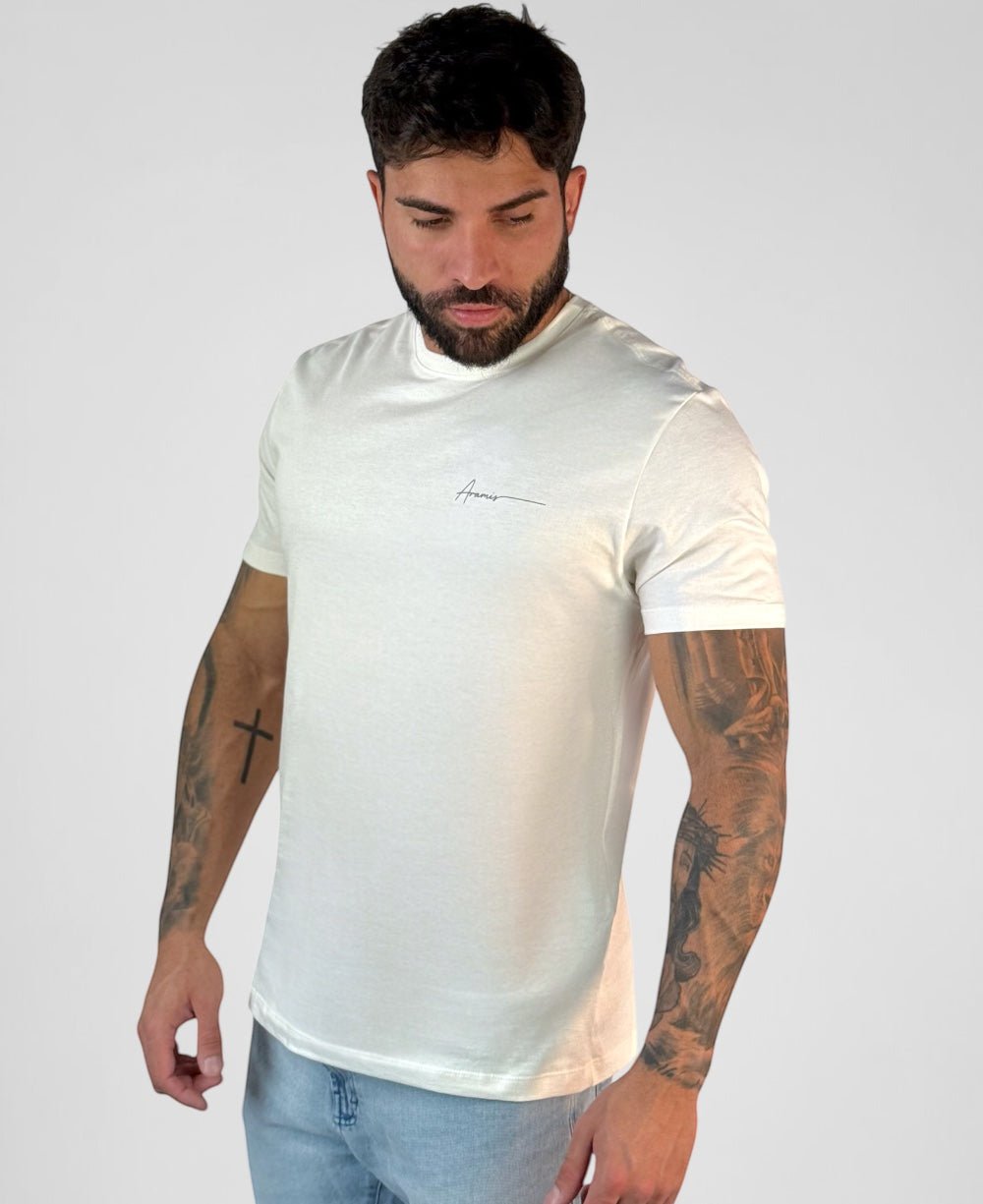 Camiseta Masculina Off White Malha Regular - Aramis