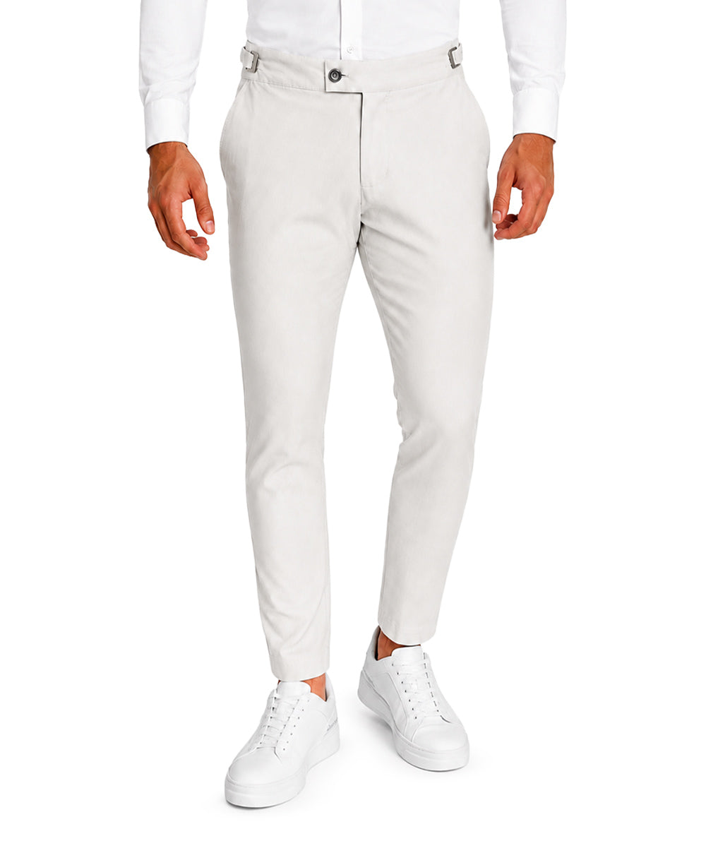 Calça Alfaiataria Cinza Gelo Masculina Com Regulagem - Paladho´s