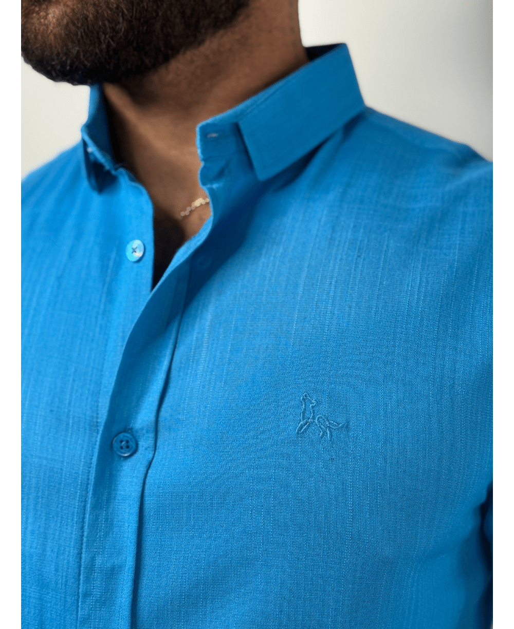 Camisa Dubai Azul Bebê Masculino Viscolinho - Per Pochi