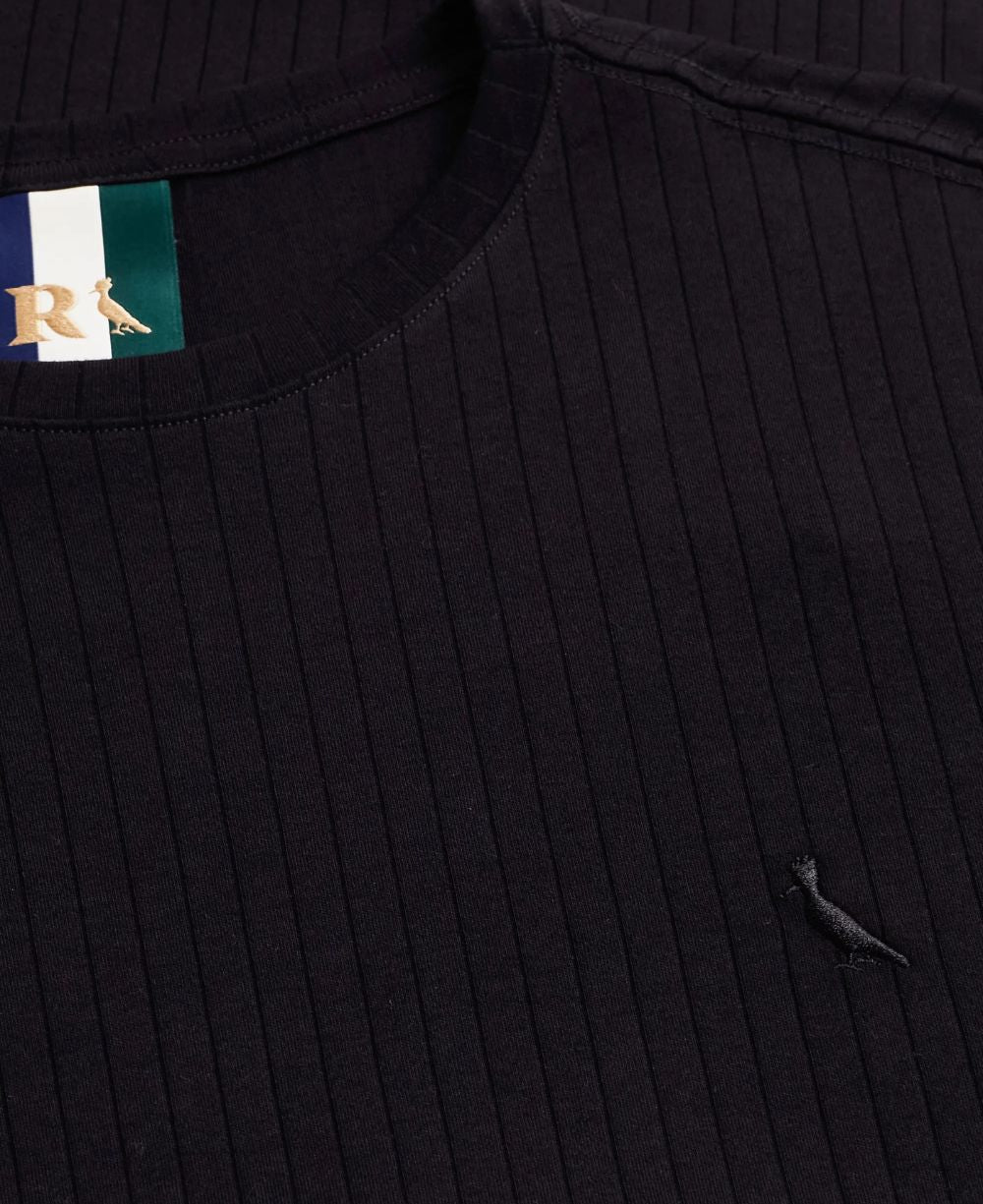 Camiseta Preta Masculina Slim Canelada - Reserva