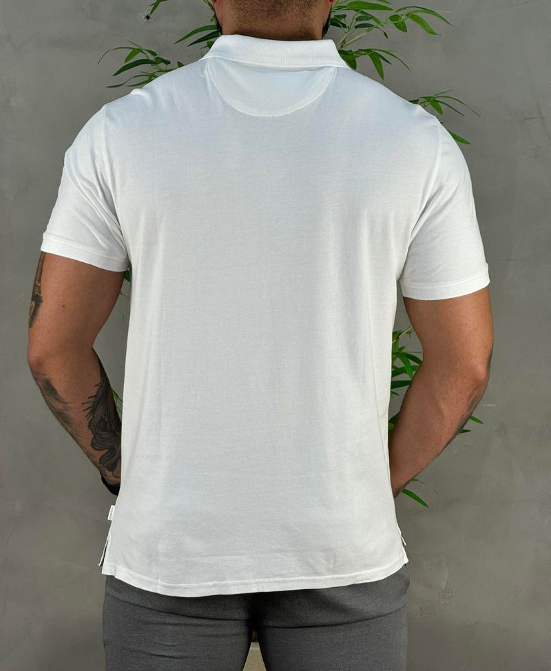 Camisa Polo Branca Masculina Básica Liquid Touch - Calvin Klein