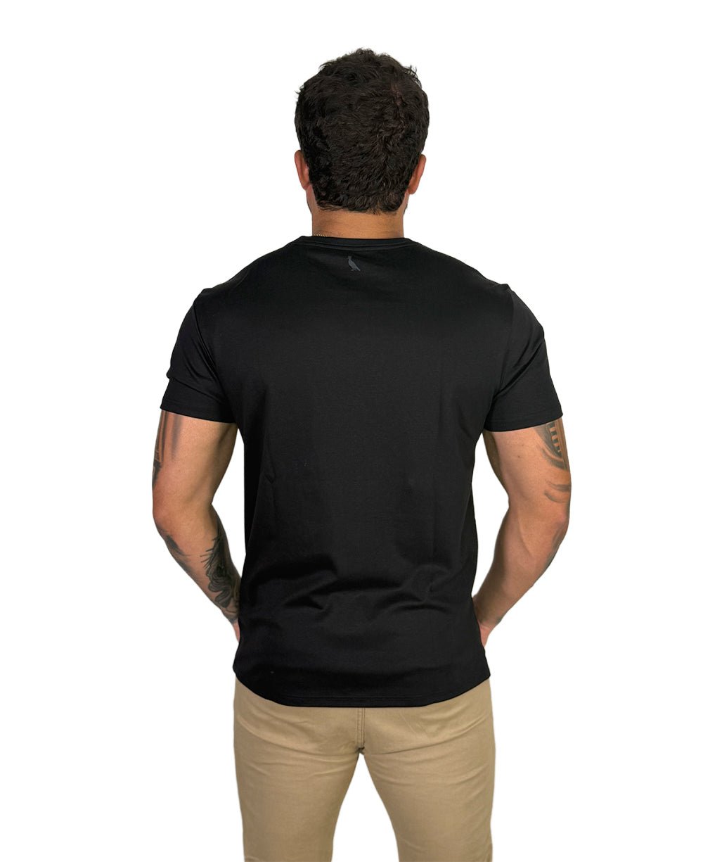 Camiseta Preta Masculina Slim Estampada - Reserva