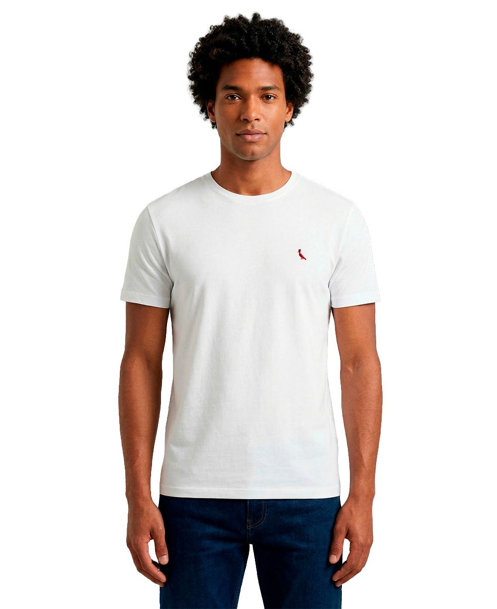 Camiseta Branca Masculina Pica-Pau Bordado - Reserva