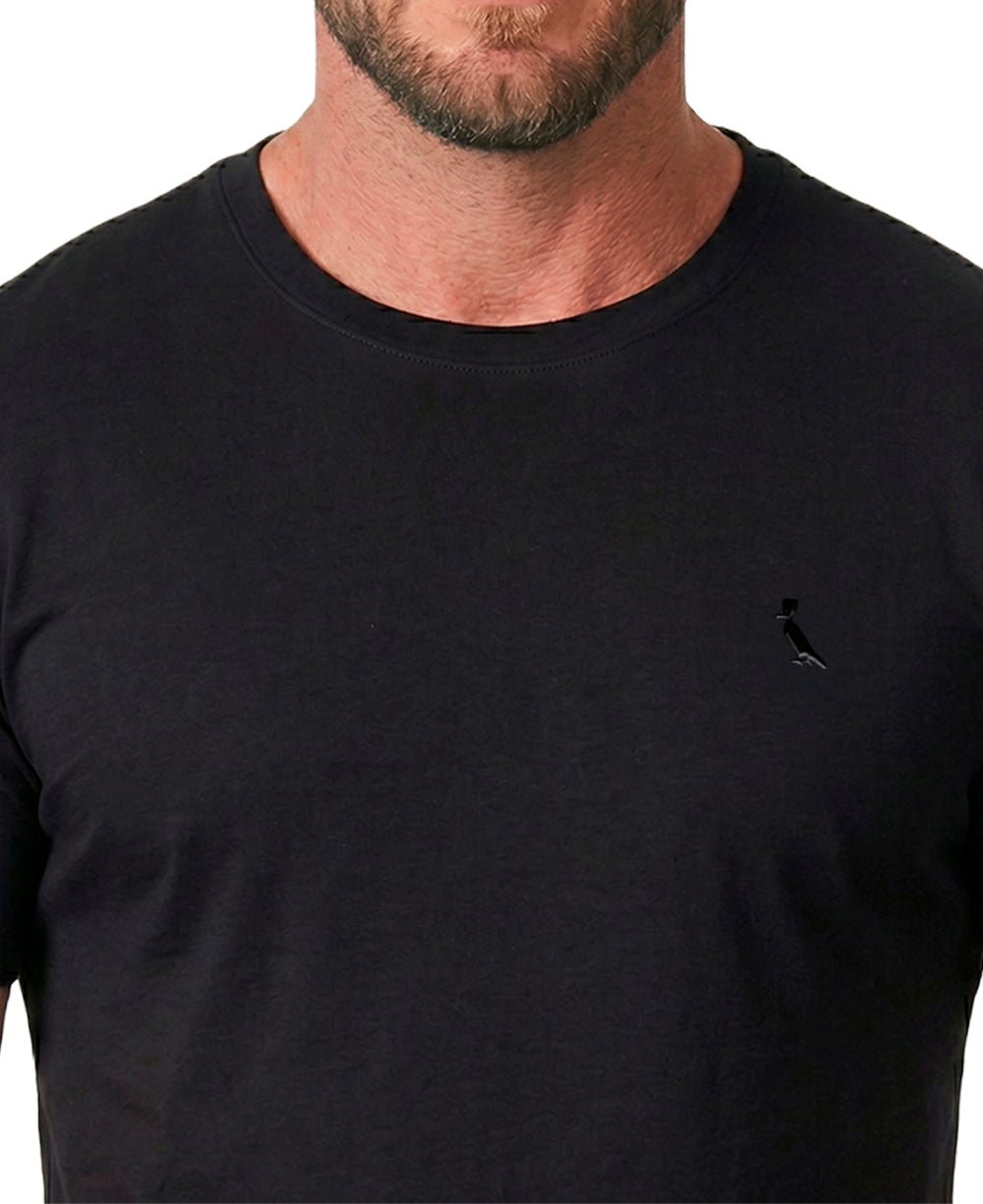 Camiseta Preta Masculina Super Slim - Reserva