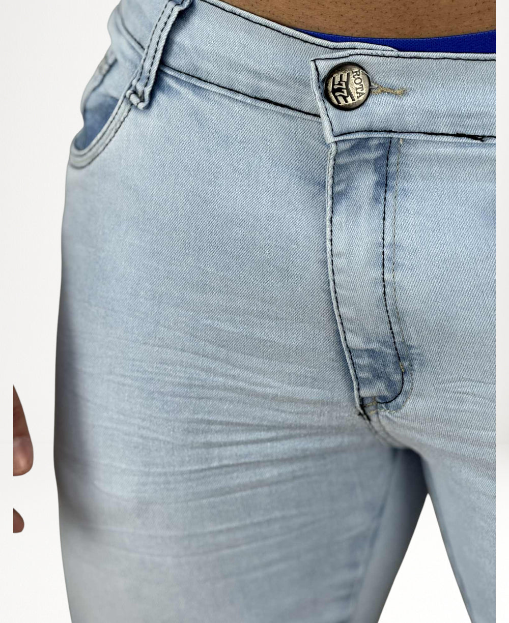 Calça Jeans Claro Masculina com Lycra - Rota 77