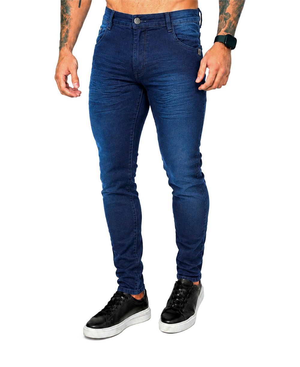 Calça Jeans Azul Marinho Masculina com Lycra - Rota 77