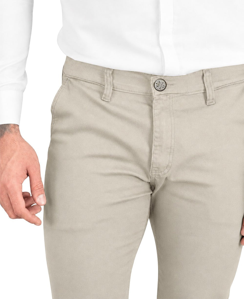 Calça Alfaiataria Caqui Masculino com Lycra - Rota 77