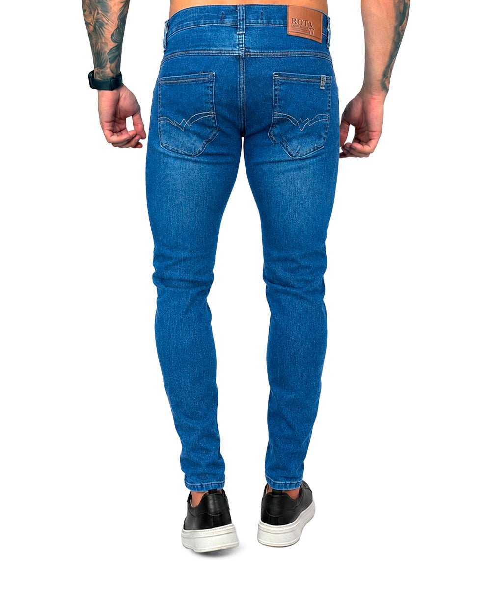 Calça Jeans Azul Médio Masculina - Rota 77