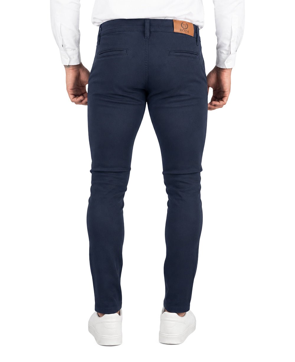 Calça Alfaiataria Azul Marinho Masculina Com Lycra - Rota77