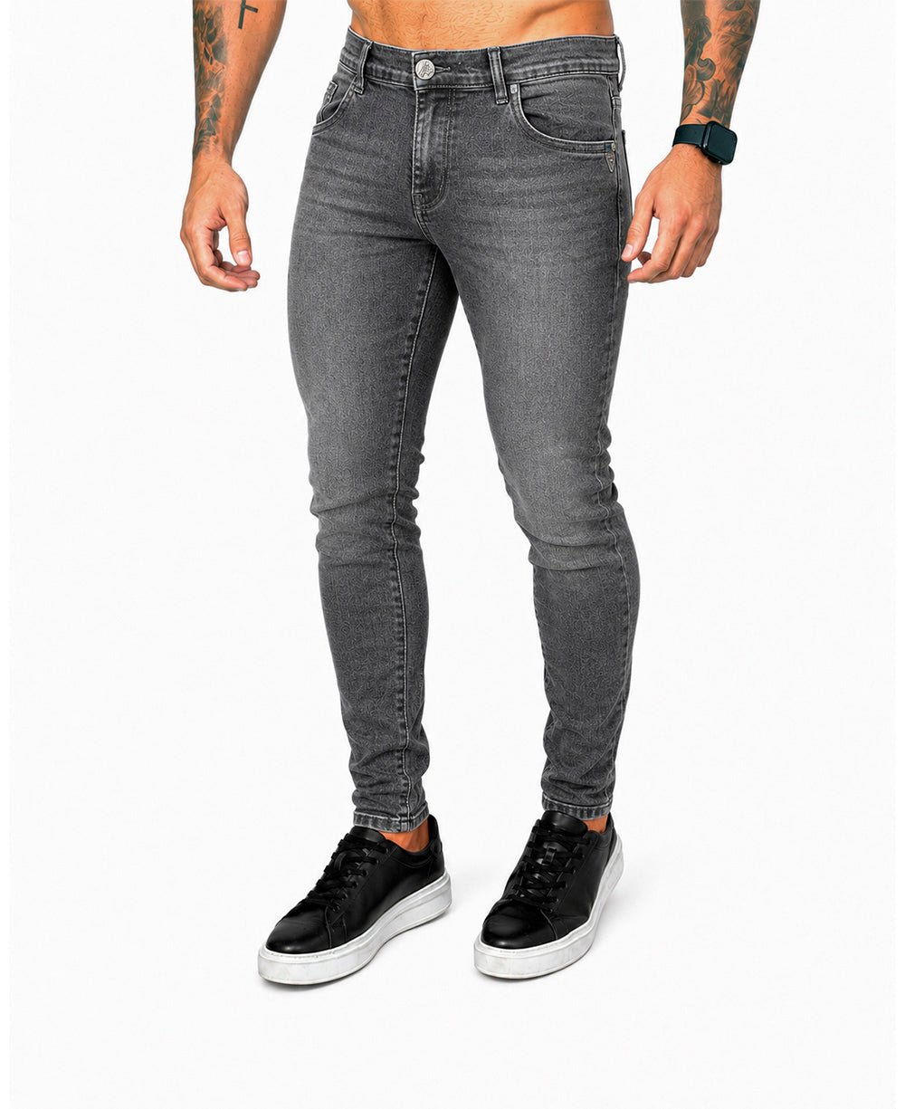 Calça Jeans Cinza Escura Masculina Skinny - Rota 77