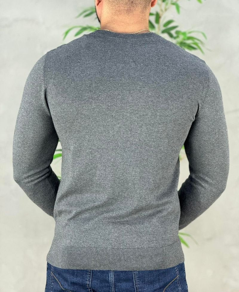 Suéter Cinza Mesclado Masculino Gola Careca - Calvin Klein