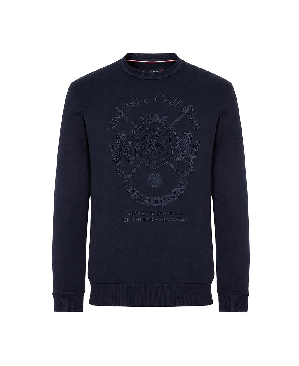 Moletom Azul Marinho Masculino Bordado Sem Touca - Tommy Hilfiger