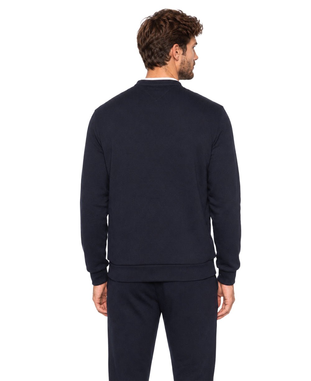 Moletom Azul Marinho Masculino Bordado Sem Touca - Tommy Hilfiger
