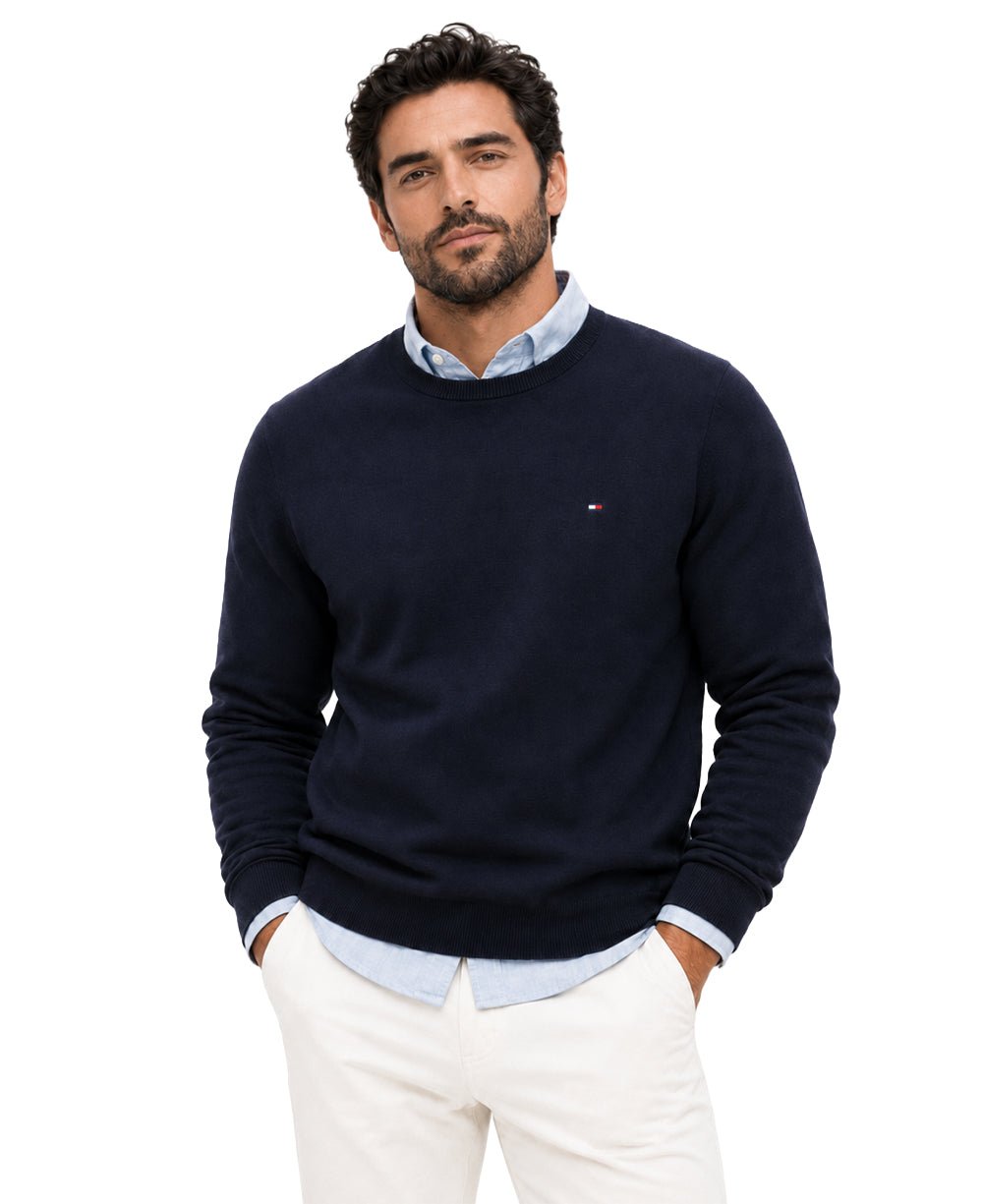 Suéter Azul Marinho Essential Gola Redonda - Tommy Hilfiger