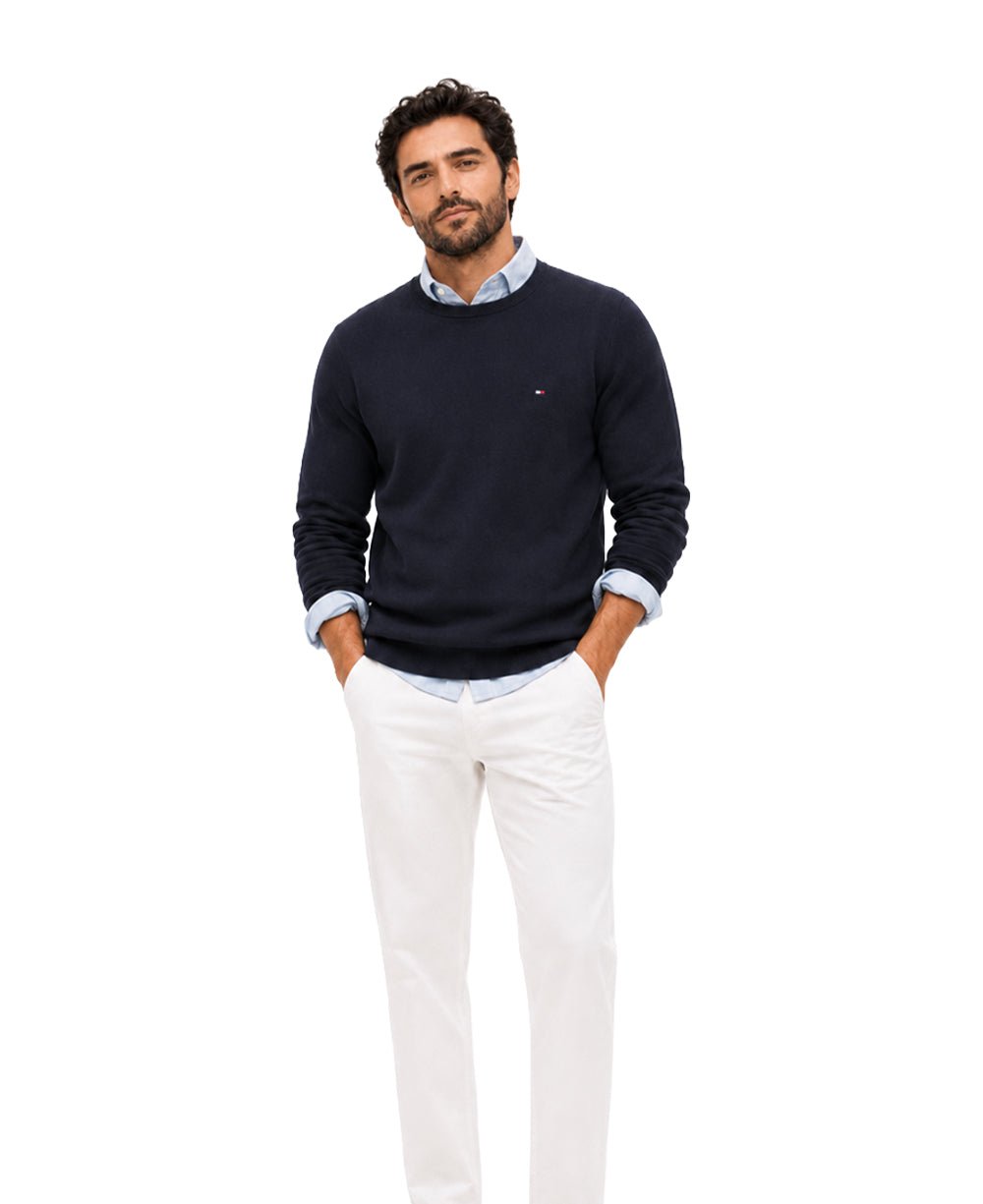 Suéter Azul Marinho Essential Gola Redonda - Tommy Hilfiger