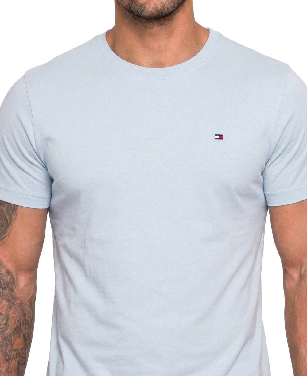 Camiseta Azul Claro Masculina Clássic Cotton - Tommy Hilfiger