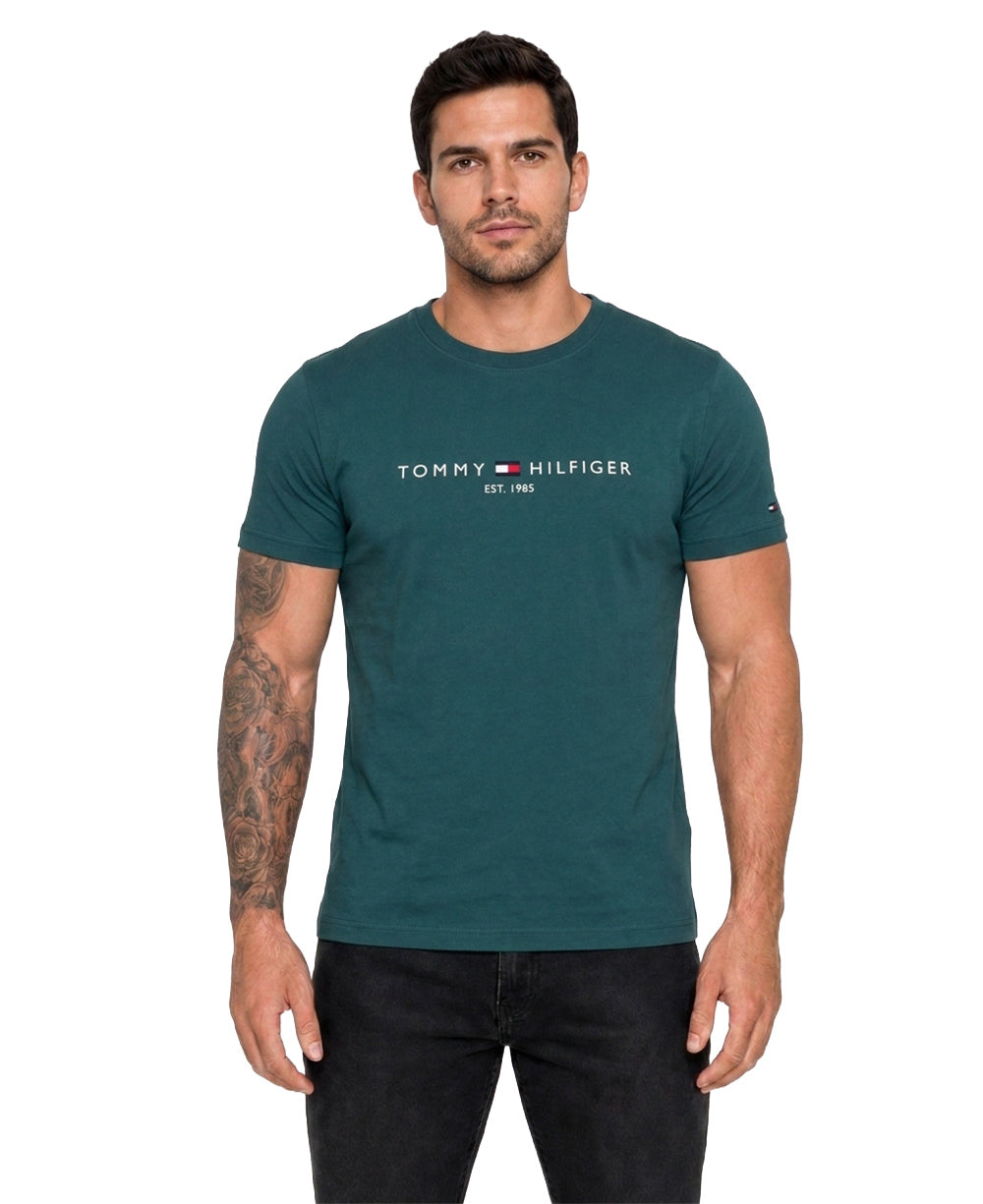 Camiseta Verde Água Masculina Est. 1985 - Tommy Hilfiger