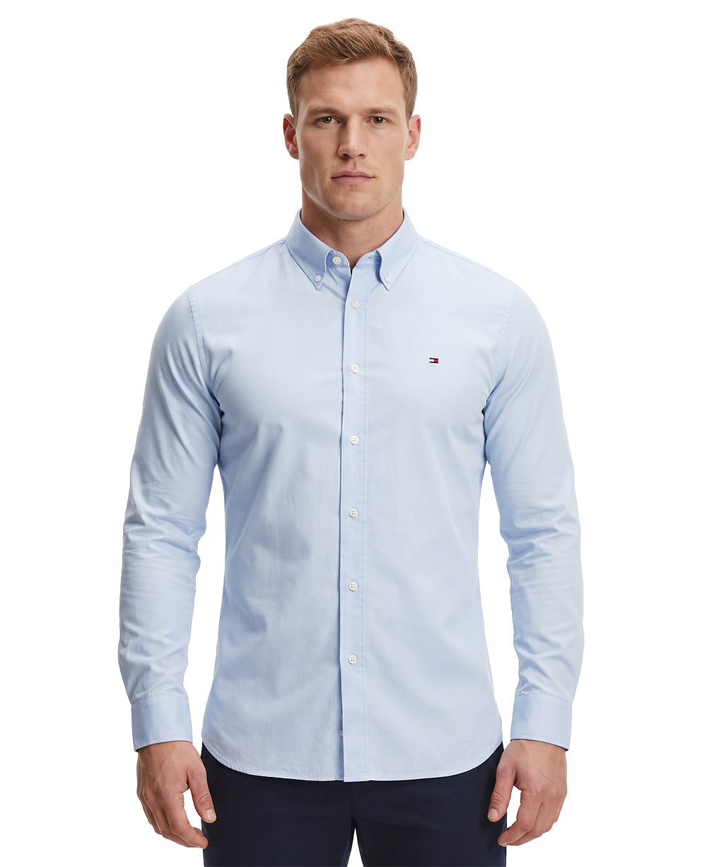 Camisa Social Azul Claro Masculina Regular Fit Strech - Tommy Hilfiger