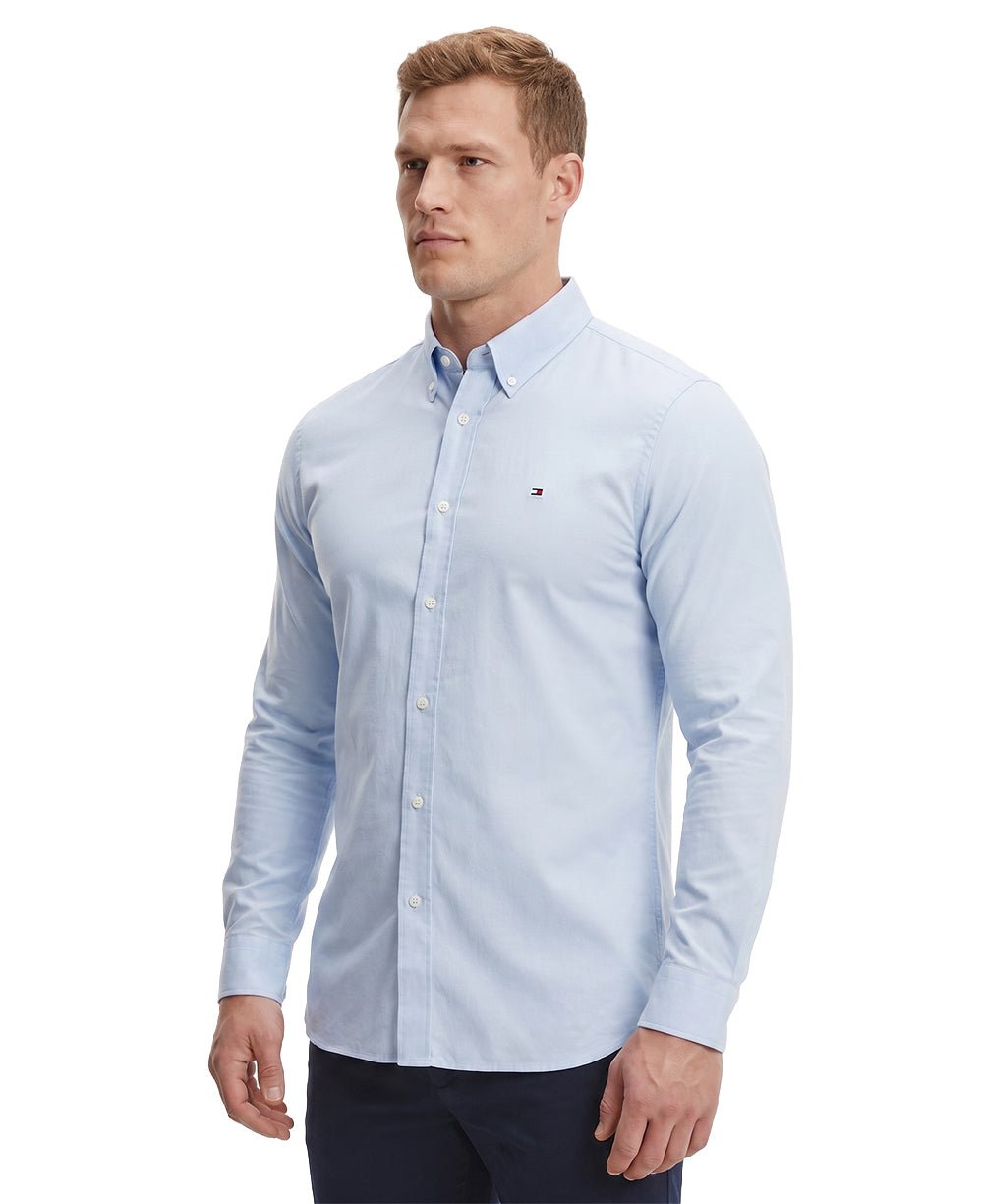 Camisa Social Azul Claro Masculina Regular Fit Strech - Tommy Hilfiger