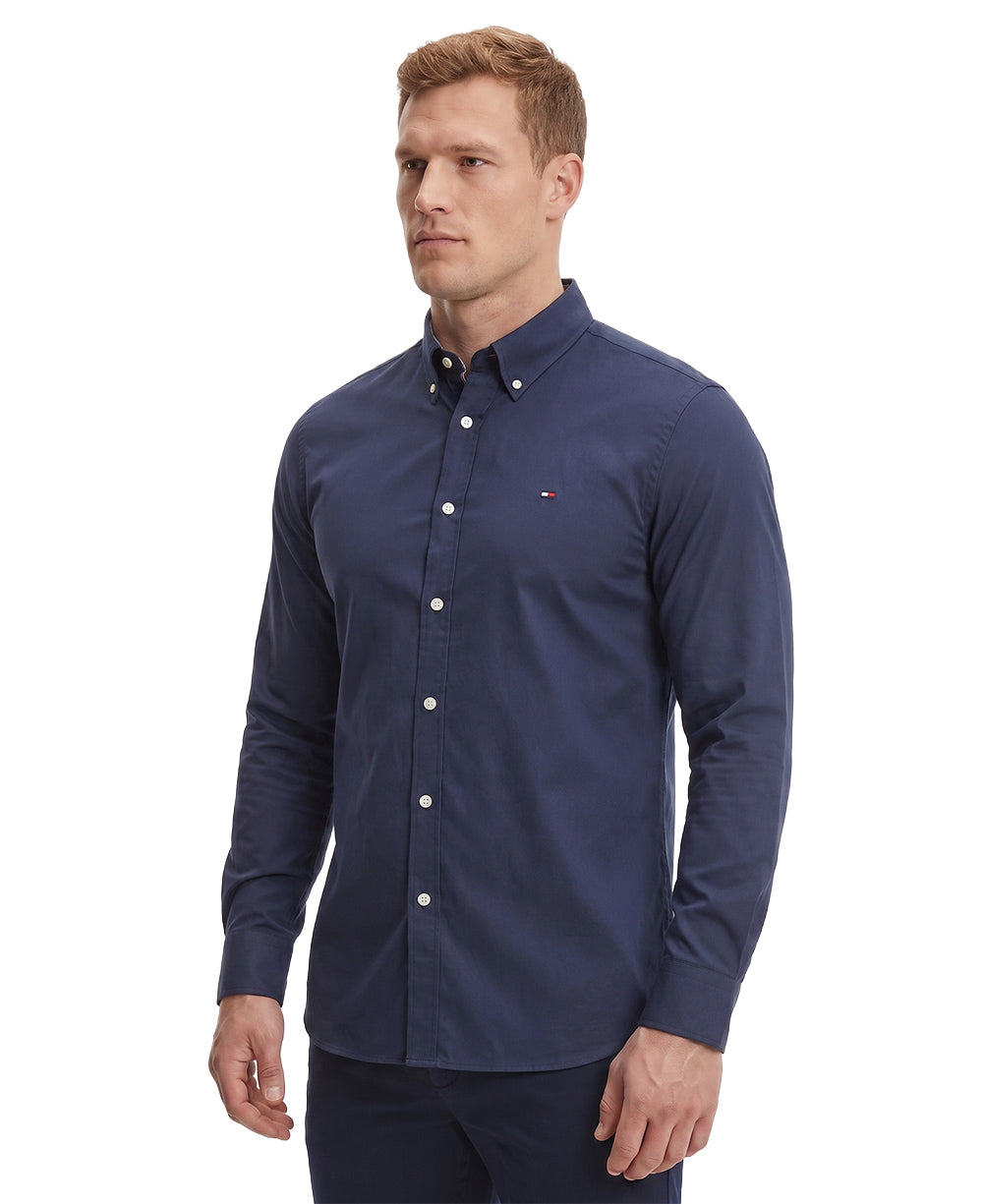 Camisa Social Azul Marinho Masculina Regular Fit Strech - Tommy Hilfiger