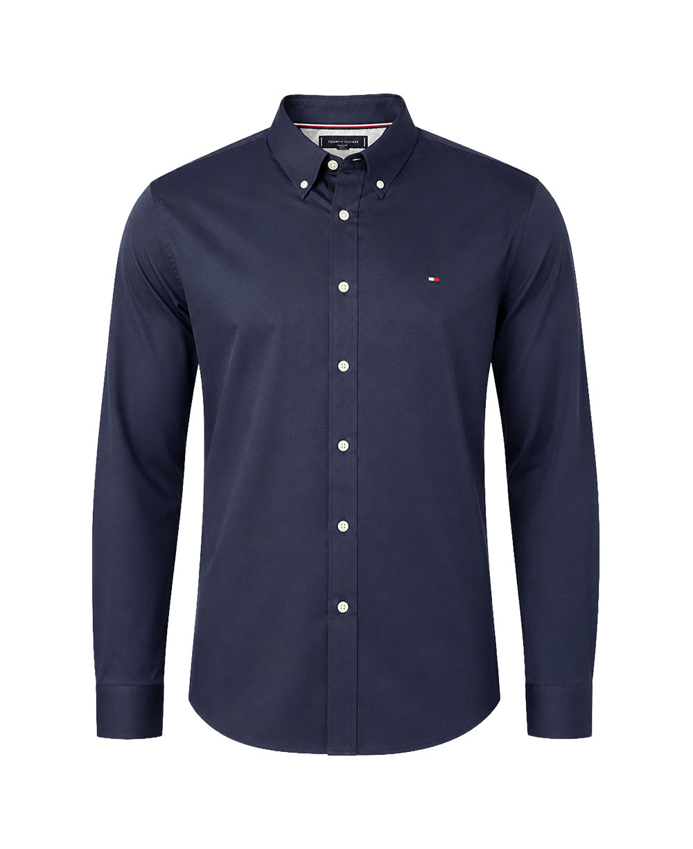 Camisa Social Azul Marinho Masculina Regular Fit Strech - Tommy Hilfiger