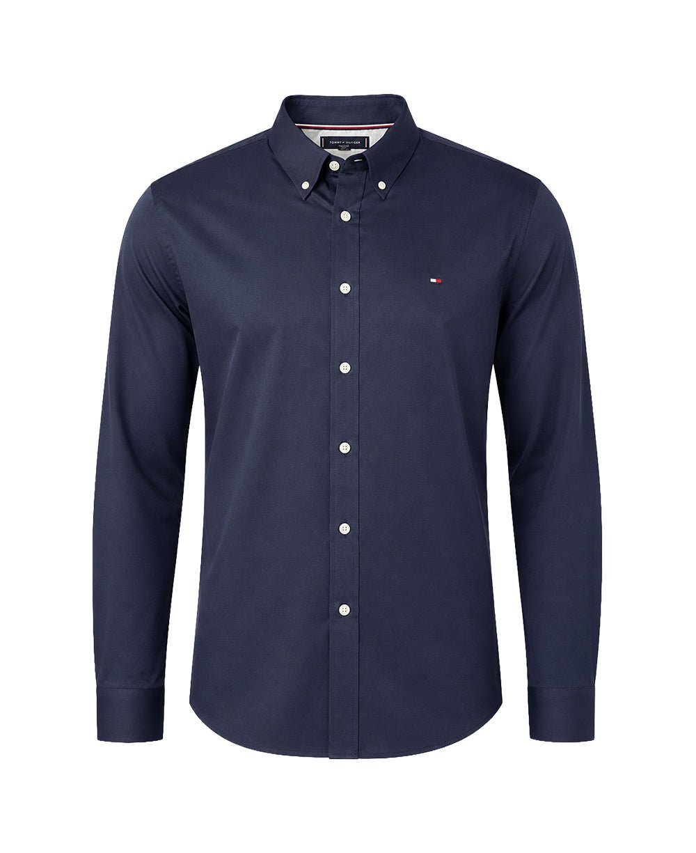 Camisa Social Azul Marinho Masculina Regular Fit Strech - Tommy Hilfiger