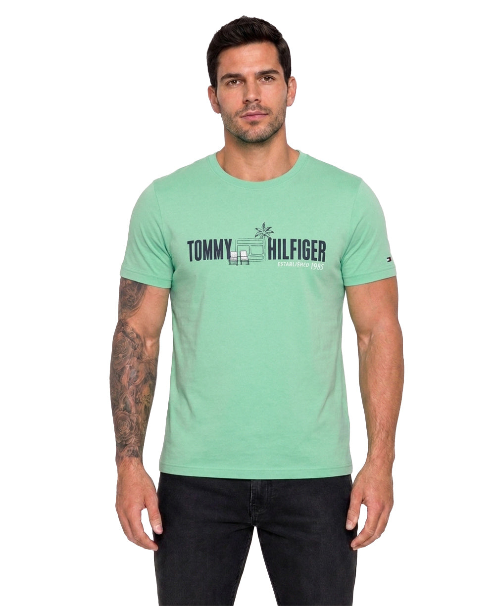 Camiseta Masculina Verde Menta Est. 1985 - Tommy Hilfiger