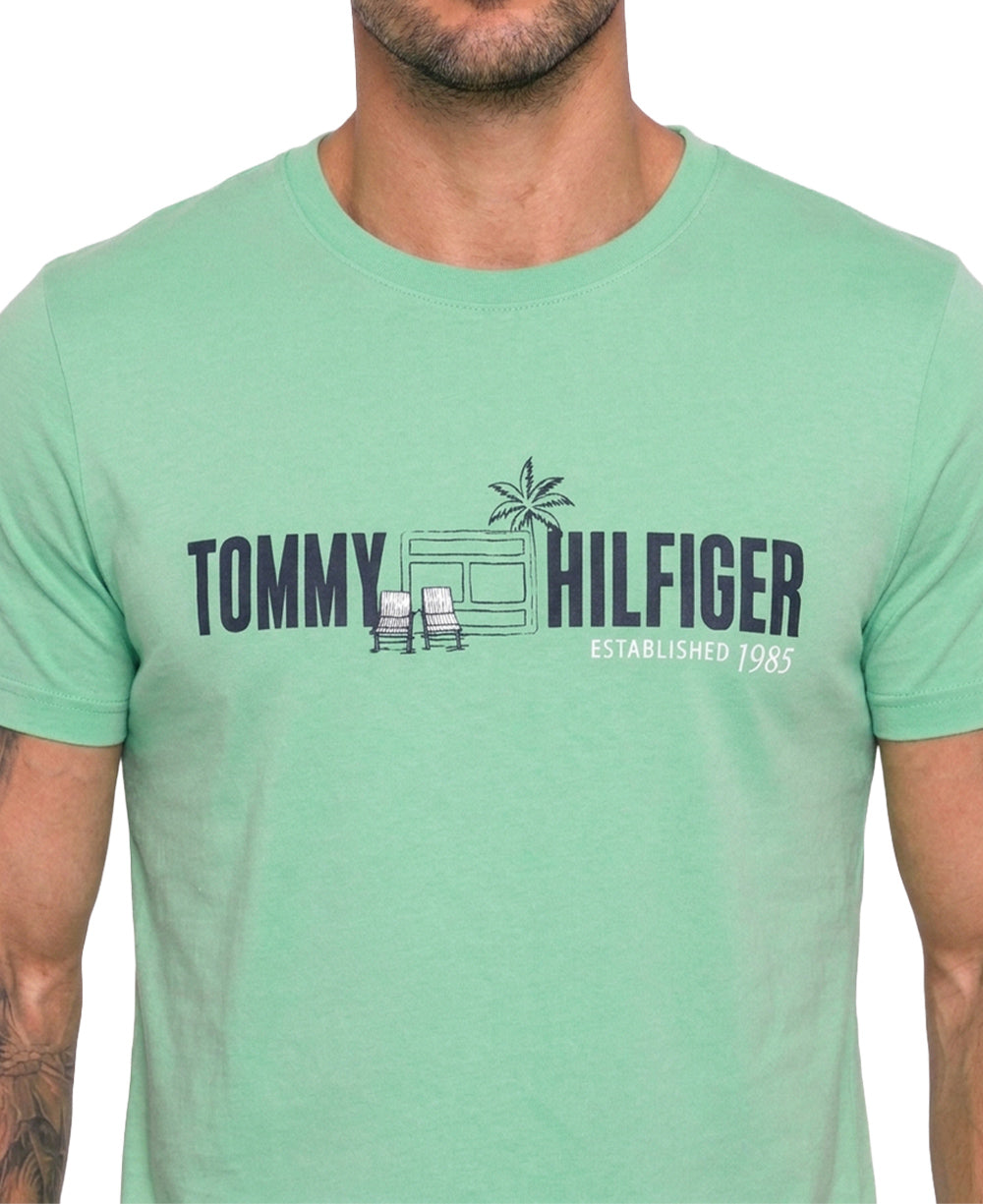 Camiseta Masculina Verde Menta Est. 1985 - Tommy Hilfiger