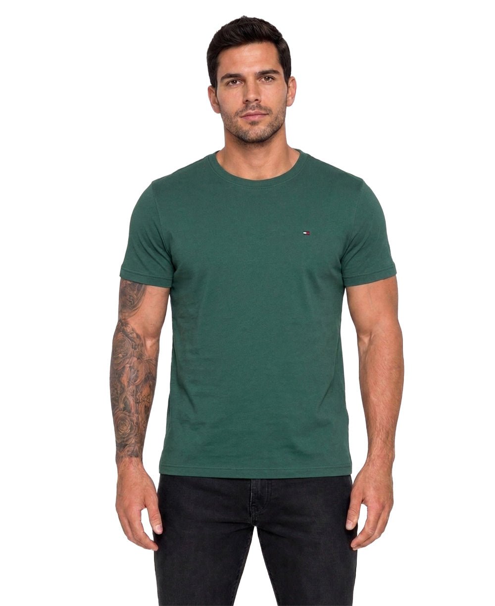 Camiseta Verde Escuro Masculina Classic Cotton - Tommy Hilfiger