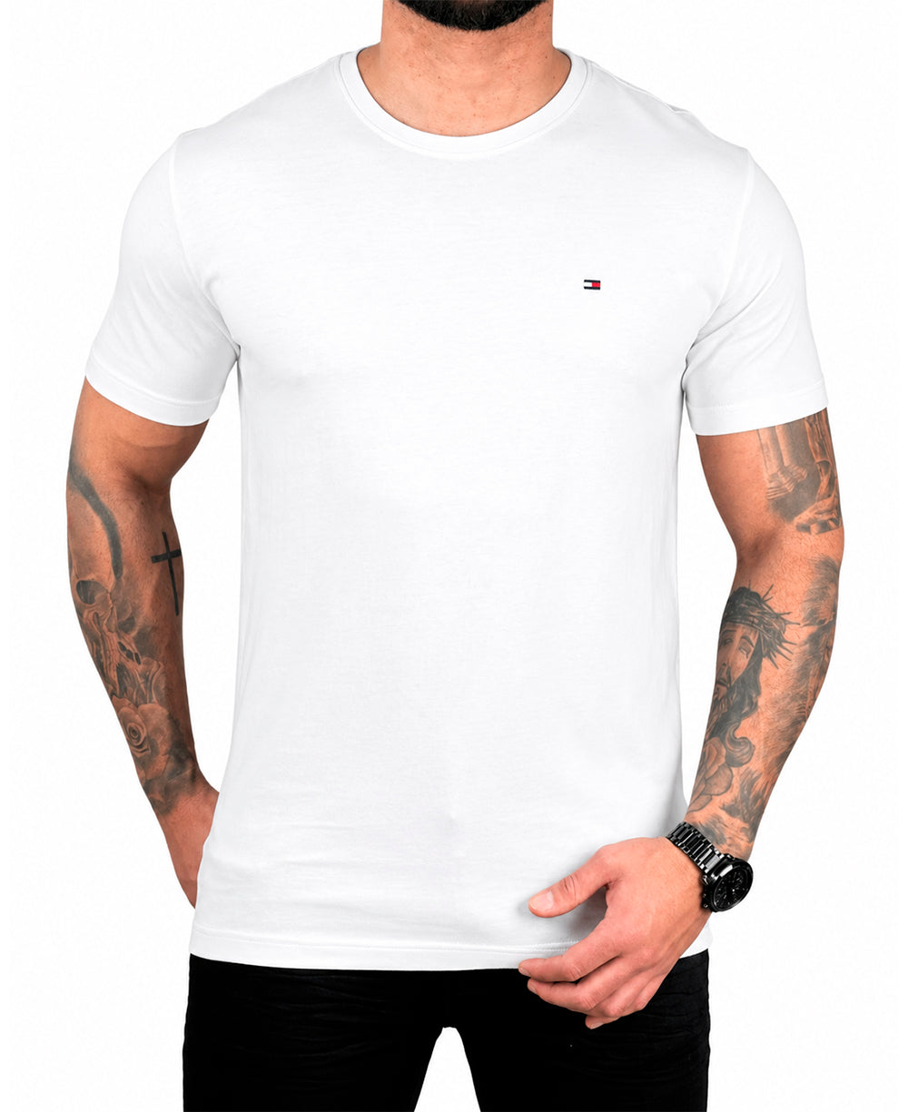 Camiseta Branca Masculina Classic Cotton - Tommy Hilfiger