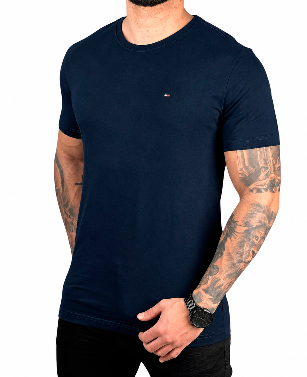 Camiseta Azul Marinho Masculina Logo no Peito - Tommy Hilfiger