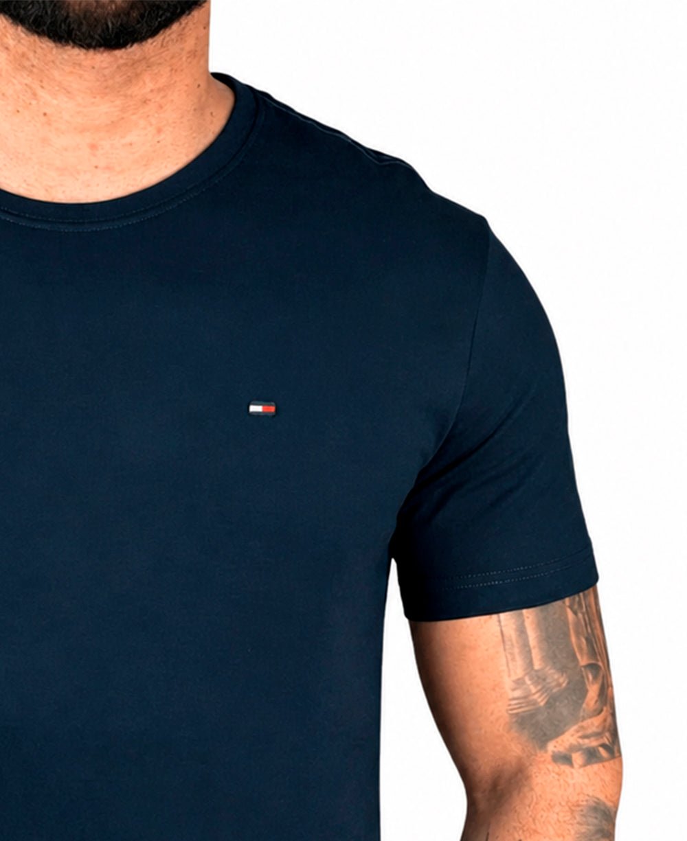 Camiseta Azul Marinho Masculina Logo no Peito - Tommy Hilfiger