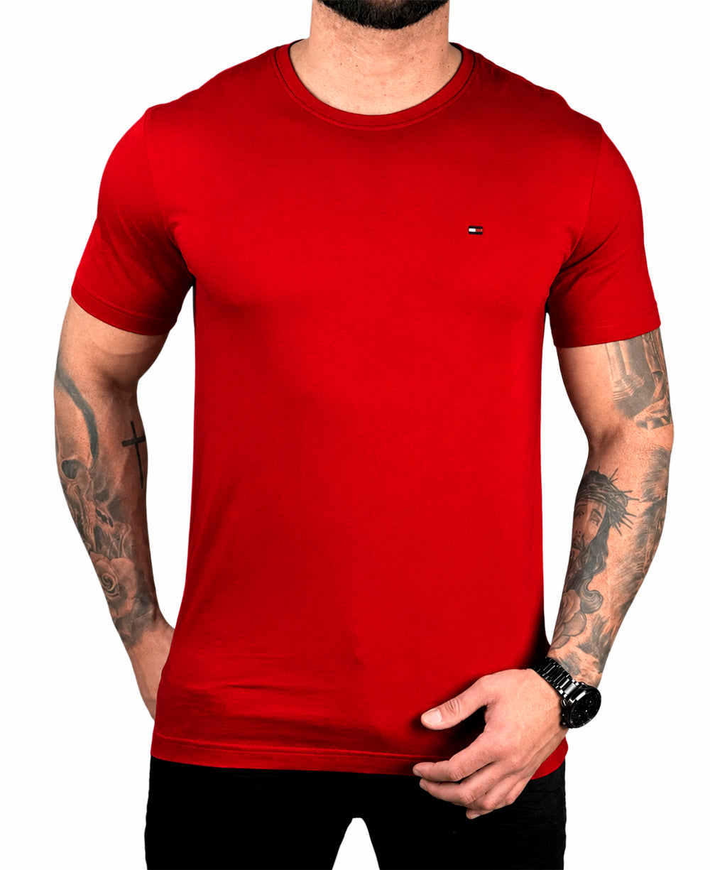 Camiseta Vermelha Masculina Classic Cotton - Tommy Hilfiger