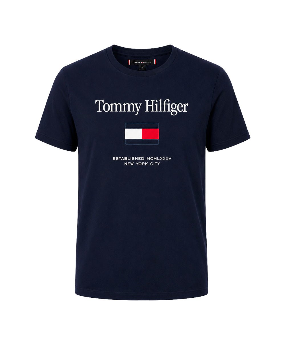 Camiseta Azul Marinho Masculino Embro Flag Tee - Tommy Hilfiger
