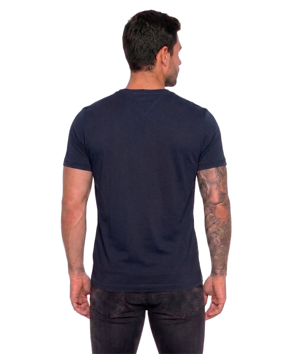 Camiseta Azul Marinho Masculino Embro Flag Tee - Tommy Hilfiger