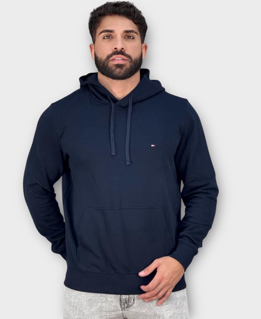 Moletom Azul Marinho Masculino Clássico Felpado - Tommy Hilfiger
