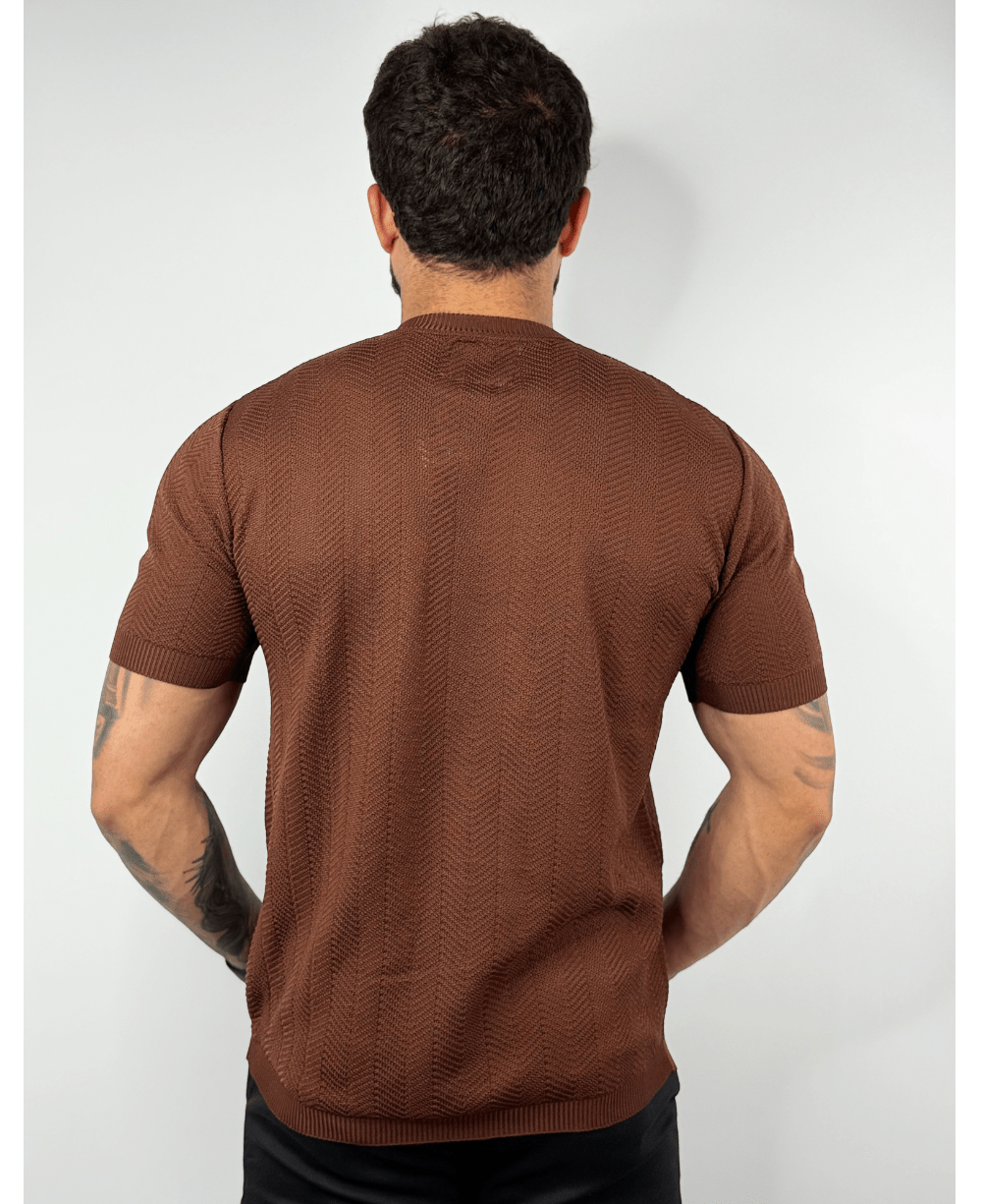 Camiseta Chocolate Masculina Tric Texture - Truehero