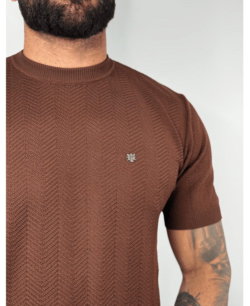 Camiseta Chocolate Masculina Tric Texture - Truehero