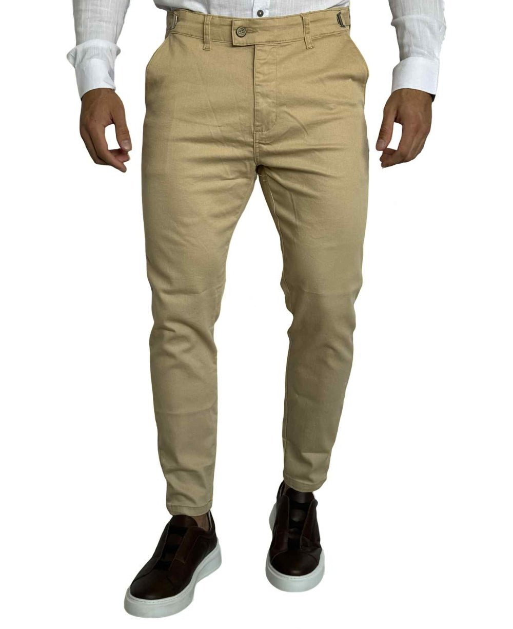 Calça Alfaiataria Bege com Regulagem - Truehero