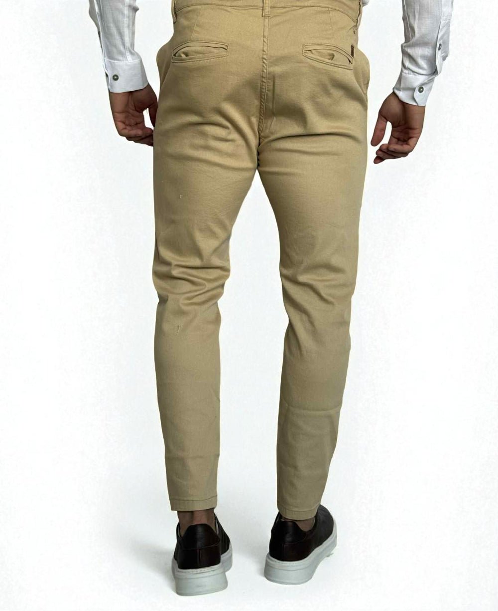 Calça Alfaiataria Bege com Regulagem - Truehero