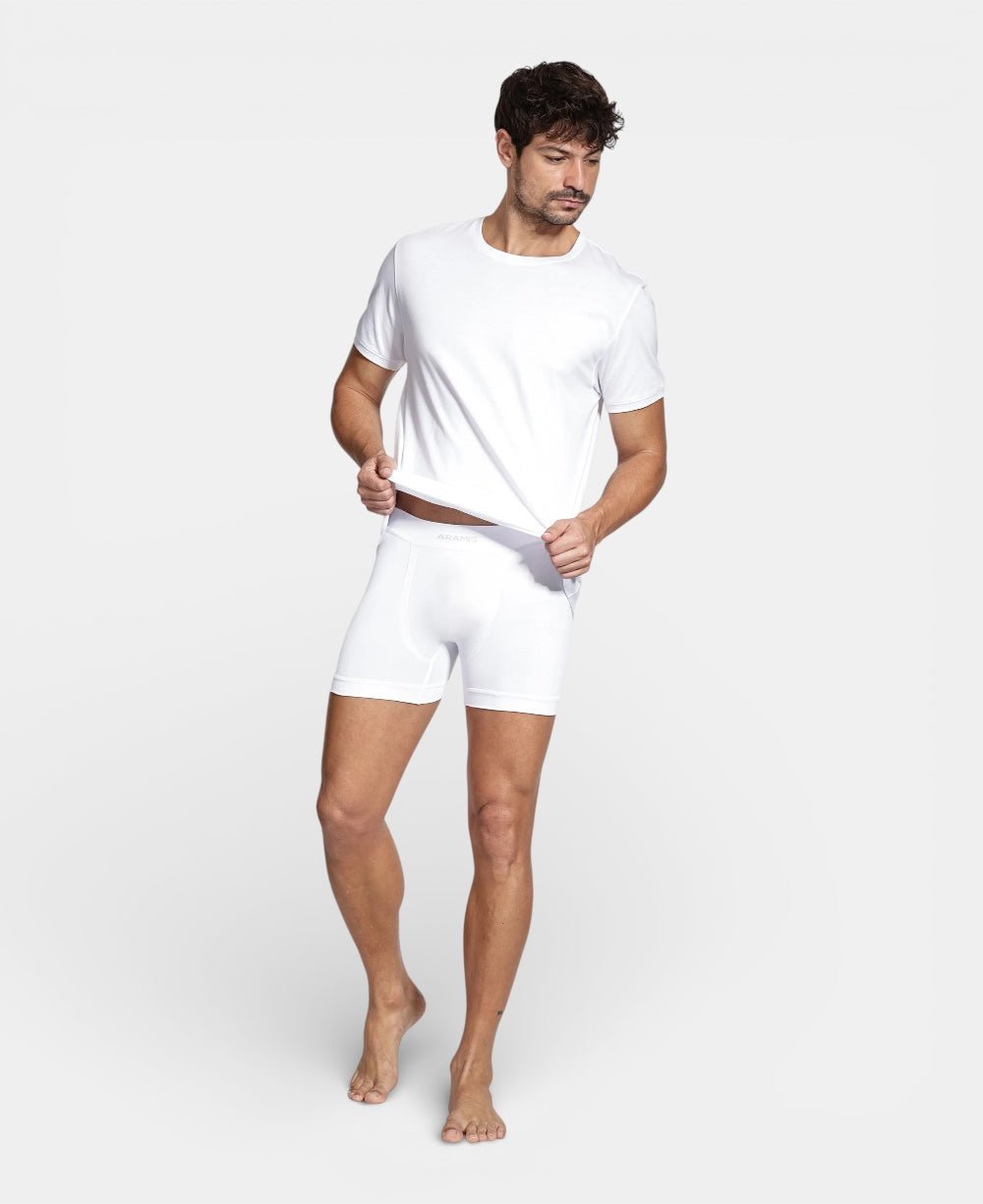 Kit 3 Cueca Boxers Branco MAsculina Sem Costura - Aramis