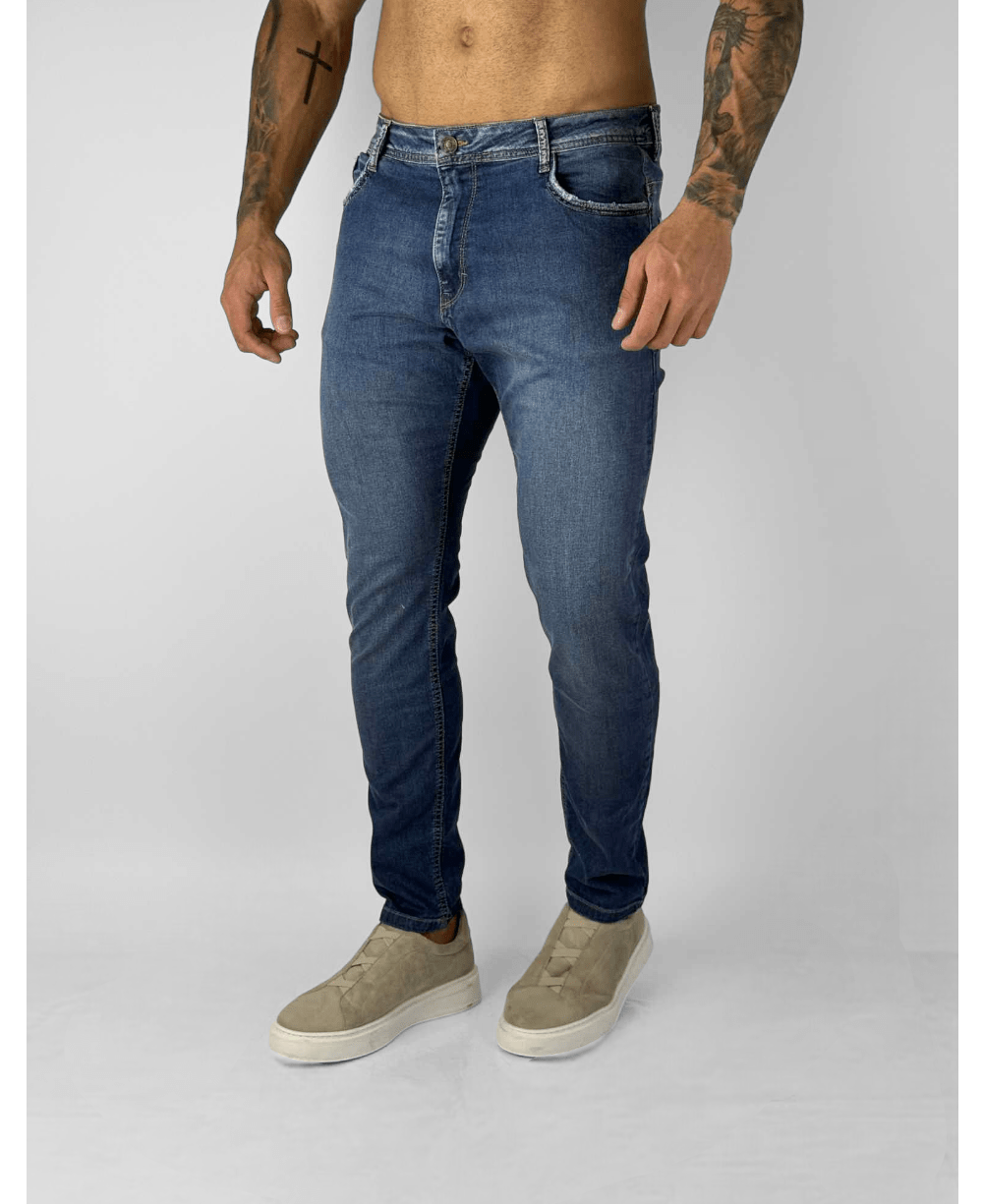 Calça Jeans Azul Medio Skinny - Visual Jeans