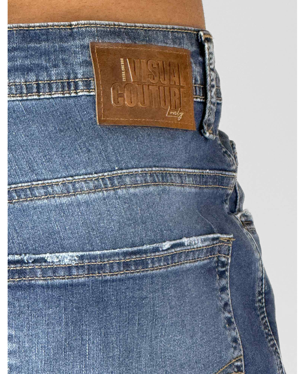 Calça Jeans Azul Medio Skinny - Visual Jeans