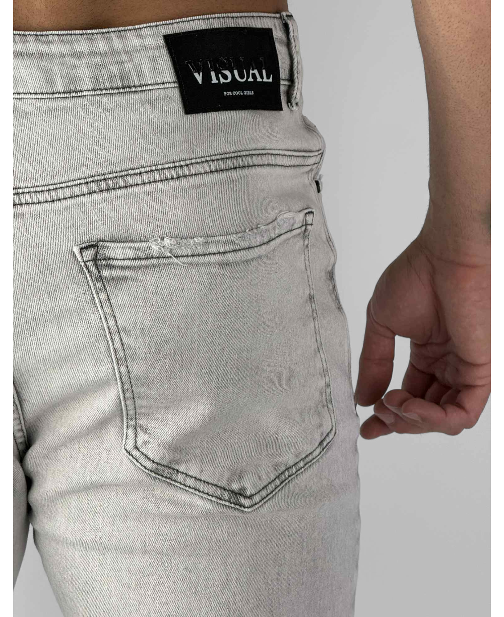Calça Jeans Gelo Cinza Skinny - Visual Jeans