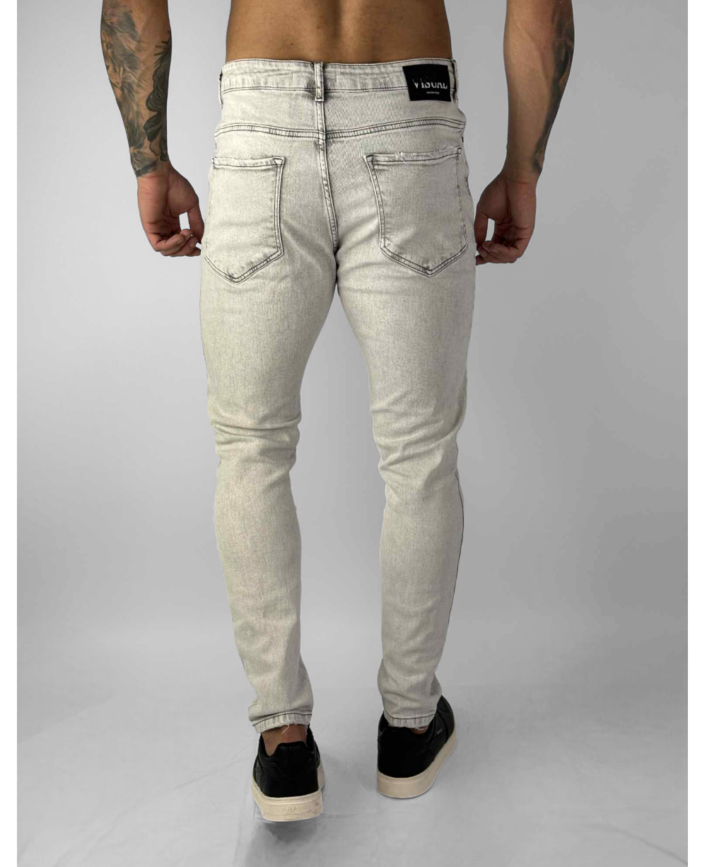 Calça Jeans Gelo Cinza Skinny - Visual Jeans