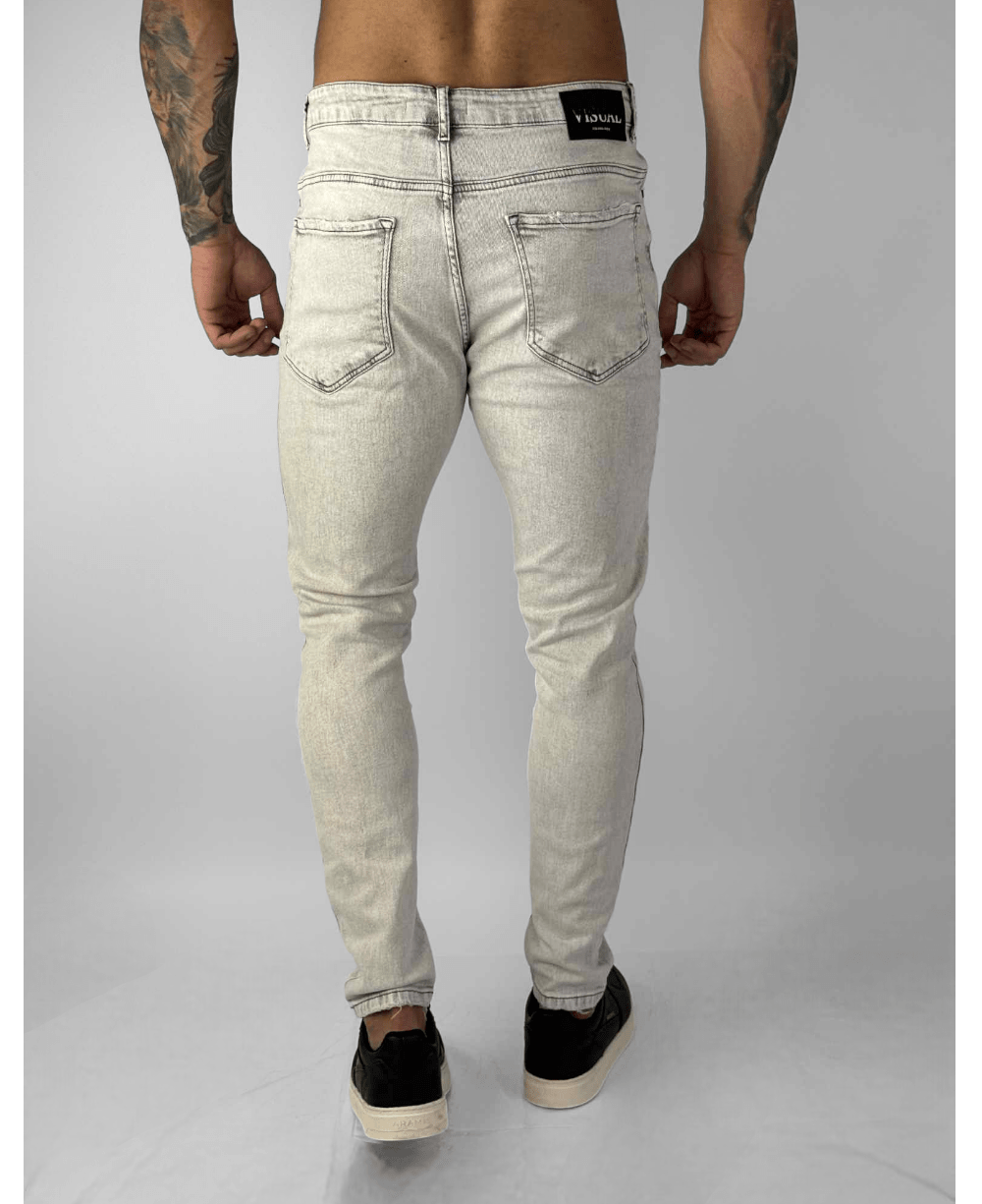 Calça Jeans Gelo Cinza Skinny - Visual Jeans
