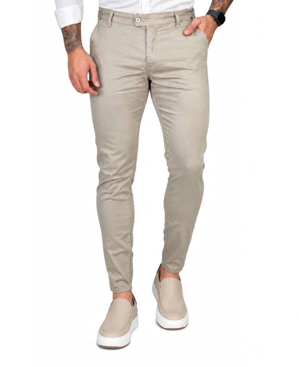 Calça Alfaiataria Areia Masculina com Regulagem - True Hero