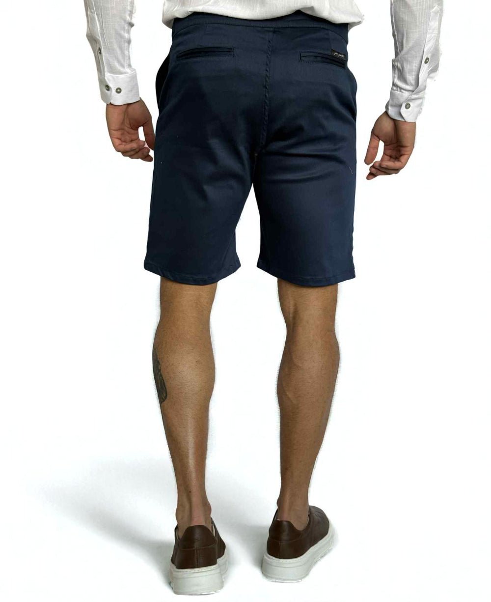 Bermuda Alfaiataria Azul Marinho com Regulagem - Per Pochi