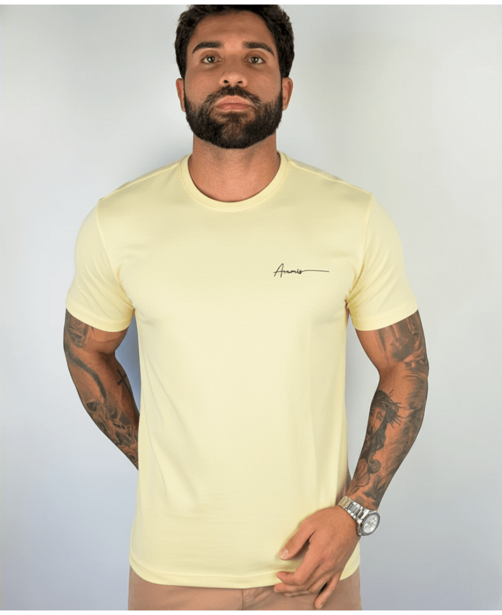 Camiseta Masculina Amarela Malha Regular - Aramis