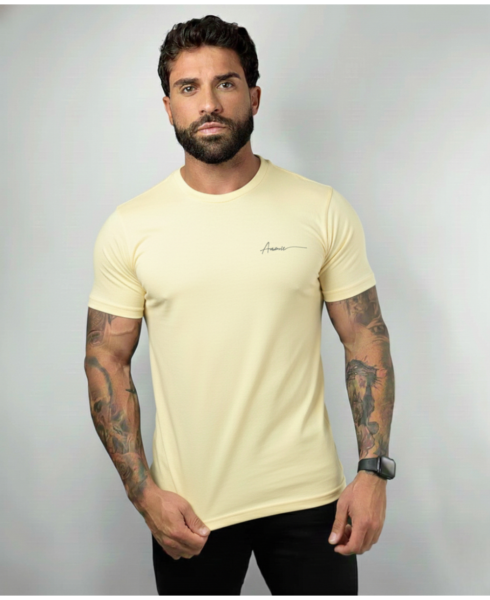 Camiseta Masculina Amarela Malha Regular - Aramis